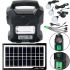 GDlite GD-1000A Autonomous Solar Station Power Bank Charging System, Flashlight and 4 LED Bulbs with Powerbank Function and Camping Radio Black