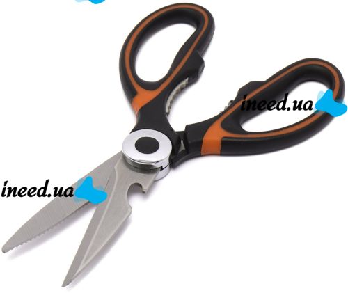 Універсальні кухонні ножиці Onnaaruji Kitchen Scissors KJ01 для нарізання м'яса, риби та овочів, горіхокол з нержавіючої сталі з відкривачкою в чохлі