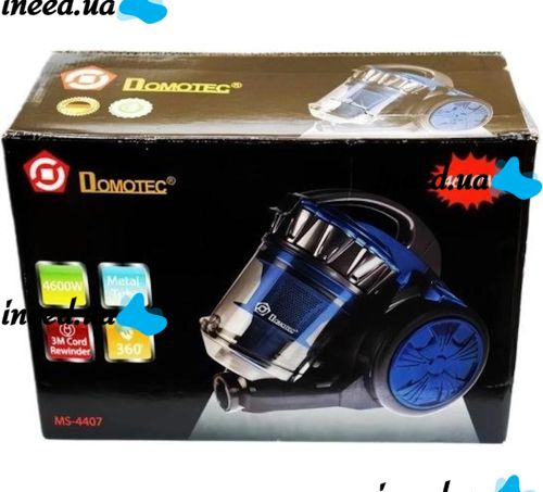 Domotec MS-4407 3.5L 4600W electric bulb vacuum cleaner without bag c turbo brush Blue