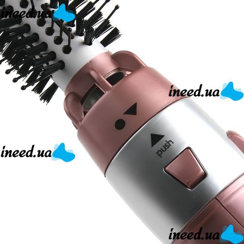 Gemei GM-4831 7 in 1 styling multistyler hair dryer brush with attachments 2200W flat iron curling tongs Gemmy for drying, curling, straightening and volumizing hair Pink