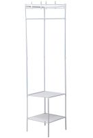 Кутова вішалка для одягу Corner Coat Rack TM2-202 вертикальна стійка з гачками для зберігання речей і двома полицями для взуття 170х43 см White