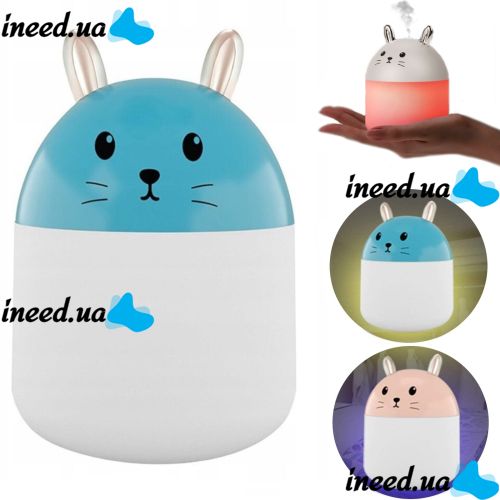 Настільний ультразвуковий зволожувач повітря нічник кролик Humidifier Rabbit ВА-12, портативний USB Арома-дифузор з підсвічуванням, нічник-зволожувач