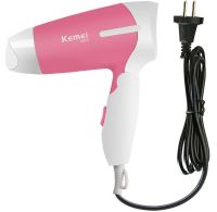 Складаний дорожній фен Kemei KM - 6830 для укладання і сушіння волосся зі збірною ручкою 1300W, електричний фен 2 швидкості і концентратором від мережі Рожевий