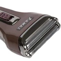 Rechargeable Electric Shaver Shaver Kemei KM-A588 2in1 with Nozzle Beard Trimmer 3W, Cordless Razor for Hair Removal Brown