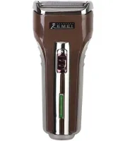 Rechargeable Electric Shaver Shaver Kemei KM-A588 2in1 with Nozzle Beard Trimmer 3W, Cordless Razor for Hair Removal Brown