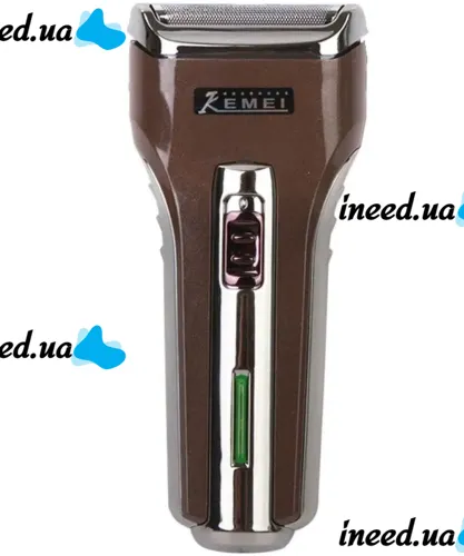 Rechargeable Electric Shaver Shaver Kemei KM-A588 2in1 with Nozzle Beard Trimmer 3W, Cordless Razor for Hair Removal Brown