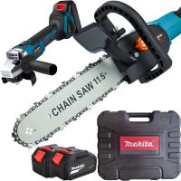 Аккумуляторная болгарка Makita DGA504 2в 1 125мм с насадкой пила 11.5", Беспроводная турбинка 8000об/мин шлифовальная машина Макита 2 аккумулятора