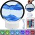 Table LED Lamp RGB Night Light Sand Mountains 3D Sandscape with LED Backlight 7 Modes and Stand, Moving Clock with Loose Sand
