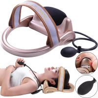 Надувний тренажер для корекції шийного відділу хребет Сervical vertebra traction G70, Масажер для розслаблення шиї та корекції постави Бежевий