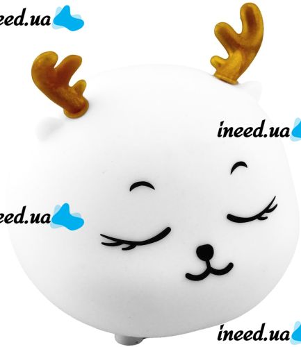 Дитячий настільний нічник Олень Cute Deer Silicone Night Light YT-8812 акумуляторний силіконовий світильник з RGB підсвічуванням і сенсорним датчиком