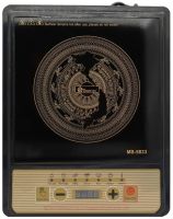 Індукційна сенсорна електроплита Domotec MS-5833 на 1 конфорку 2000W портативна настільна електрична плита з дисплеєм таймером MS5833 Чорна