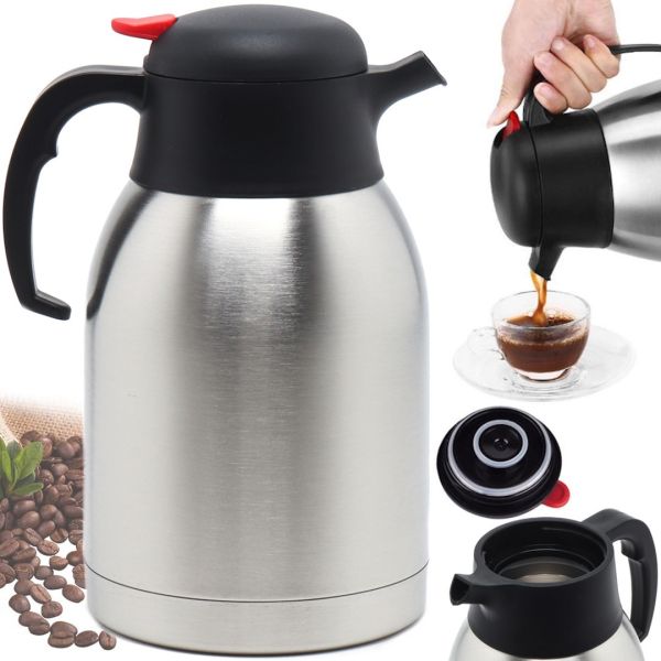 Thermos in the form of a kettle Kamille KM-2216 1.5 l thermos kettle made of stainless steel with vacuum insulation, drinking thermos cup for coffee and tea Safety Cup