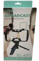 Live Broadcast TL-49T 4in1 phone cage tripod with Led light and microphone, Monopod smartphone holder with remote control for selfies and video