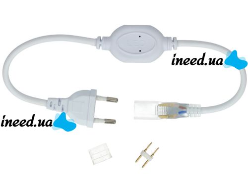 Кабель питания адаптер для светодиодной LED ленты 5050 Foton Power Cable Neon с контроллером 220V IP65, Шнур вилка для светодиодного неона от 220В