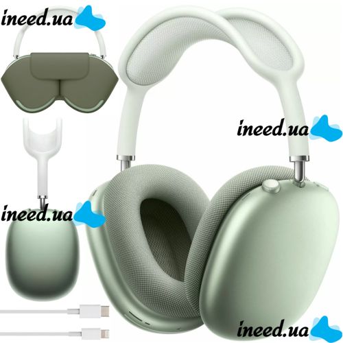 Wireless Bluetooth Headphones AirPods Max Green Full Size Bluetooth Stereo Headphones with Noise Canceling Microphone in Smart Case MGYJ3 Green