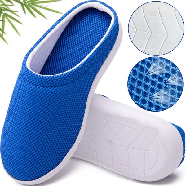 Бамбуковые тапочки Cool Bamboo Anti-Fatigue Gel Slippers для снятия усталости ног 41 размер, расслабляющие гелевые тапки из пены с эффектом памяти