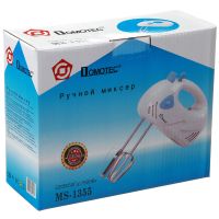 Manual mixer Domotec MS-1355 180W 7 speeds with nozzles for whipping and kneading dough, Kitchen mixer foam mixer Domotec MS1355 White