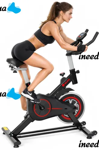 Atleto ES-7622K Mechanical Exercise Bike (up to 100 kg) with a display for heart rate, calories, and time; Spin bike for cardio workouts and rehabilitation