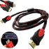 Reinforced Hdmi to Hdmi Cable 3m 1080p in a Winding HDMI-HDMI Extension Cable 3m 3m, 3m for Monitor and TV in a braid Black and Red