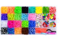 A set of elastic bands for weaving bracelets Band Accessory Case NR-2 set with a hook and holder for needlework and creativity 1500 pieces in a case from 3 years old