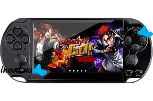 PSP X9 Plus 8GB Handheld Game Console for 1000 Games, 5.1" Wireless Console with Built-in Retro Games, TV Output and Headphones Black