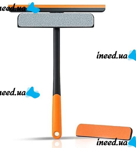 Multifunctional Rotating Brush for Washing windows and Panes 3 in 1 Squegee Window Cleaner 360°, Water Scraper for hard-to-reach places of glass
