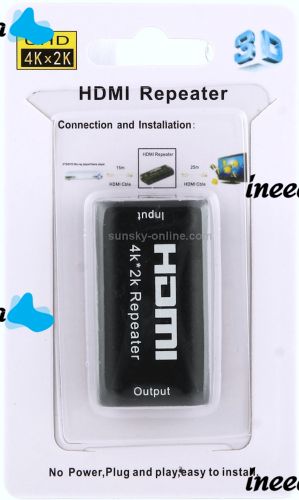 HDMI Repeater 4K Converter Repeater, Video Signal Amplifier up to 40 Meters, Stand-alone Repeater Repeater HDMI-HDMI Extension Cable for Devices