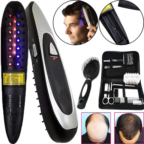 Electric Laser Comb Power Grow Comb BOS-25 against hair loss and for hair Growth with a manicure set for alignment on batteries Black