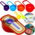 Measuring Cup Measuring Cup set of 6 pieces, plastic multicolored containers scales for dry and liquid ingredients 250 ml