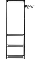 Підлогова складна вішалка для одягу New Boxy Coat Rack 6602 шафа органайзер з гачками і трьома полицями для взуття, розкладний стелаж для передпокою