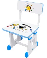 Bambi JU-5129 Convertible Children's Desk and Chair Set—Height-Adjustable Desk and Chair with Shelves and Backpack Holder, 26X-156, Blue