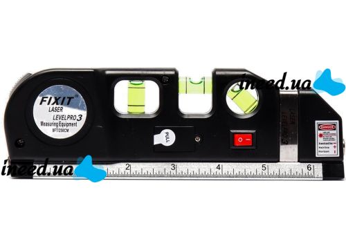 Fixit Laser Levelpro 3 Laser Liquid Level Construction Laser Ruler 2.5 meters Leveling Device with built-in tape measure on batteries