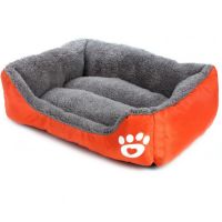 Глибока пухнаста лежанка пуфик для кішки і собаки Pet Hut 44х33 см, М'яка підстилка для собак і кішок, прямокутний лежак для домашніх тварин