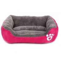 Глибока пухнаста лежанка пуфик для кішки і собаки Pet Hut 44х33 см, М'яка підстилка для собак і кішок, прямокутний лежак для домашніх тварин