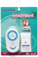 Дверний дзвінок Luckarm Intelligent 8853 бездротова кнопка на батарейках, передавач сигналу і приймач на 32 мелодій для вхідних дверей до 150 м