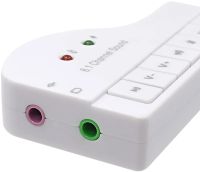 External USB 8.1 Piano Sound Card External Sound Adapter for Laptop and PC Computer, USB Audio Card with Control Buttons 8.3x4.3 cm