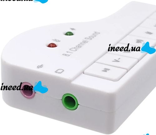 External USB 8.1 Piano Sound Card External Sound Adapter for Laptop and PC Computer, USB Audio Card with Control Buttons 8.3x4.3 cm