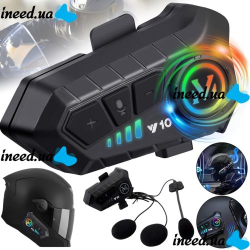 Helmet Wireless Earphone Y10 Helmet Wireless Headset with Soft Microphone and Noise Cancellation, Motorcycle Headset with Touch Control and Bluetooth