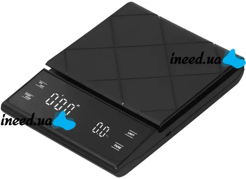 Kitchen Touch Scale Coffee Scale EK6012 up to 5 kg, cordless coffee weighing scale with LED display, timer and flat platform 4058