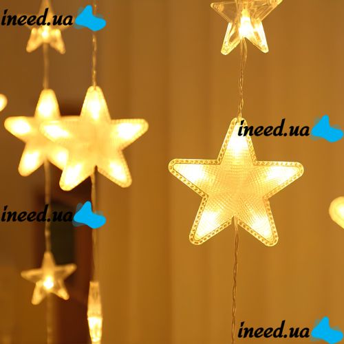 Interior Garland Curtain Starfall XMAS Warm White 3X1.8 m 120 LED Diodes WW New Year LED Curtain for Home Window 3mx1.8m from 220V