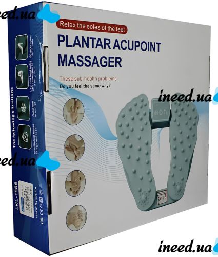 Вібраційний масажер для ніг Plantar Acupoint Foot Massager LKL-1666 електричний акупунктурний вібромасажер для стоп з функцією підігріву від мережі