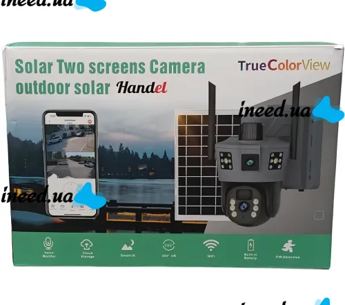 Зовнішня IP-камера відеоспостереження Solar Camera TD35 4G — поворотна відеокамера з трьома об'єктивами та віддаленим доступом, що живиться від сонячної панелі TD35-4G