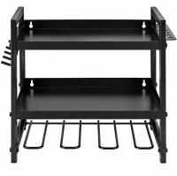 Carro MZY-856 3-Tier Wall-Mounted Tool Organizer, Metal Hanging Shelf for Storing Power Tools and Accessories in the Garage