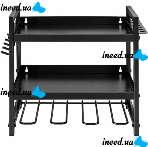 Carro MZY-856 3-Tier Wall-Mounted Tool Organizer, Metal Hanging Shelf for Storing Power Tools and Accessories in the Garage