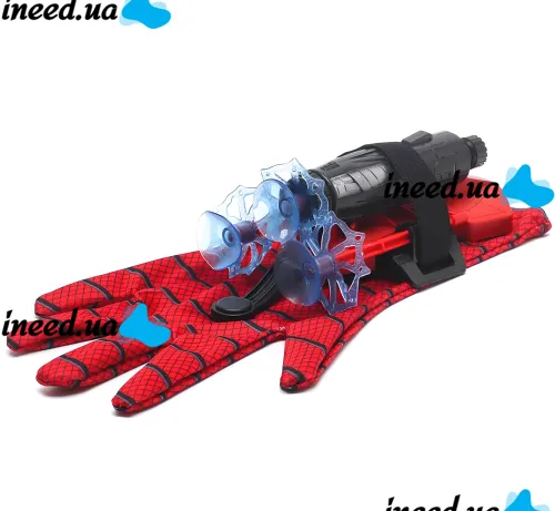 Детская игрушка перчатка бластер Человек Паук Spider Wrist Transmitter AND-5659 игрушечный пистолет на руку с арбалетом и 3 присосками Спайдер мен