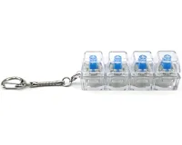 Брелок антистресс кейкап Switch Keychain SK-04 прозрачная игрушка кликер с 4 механическими клавишами, карабином для ключей и RGB подсветкой Jedel