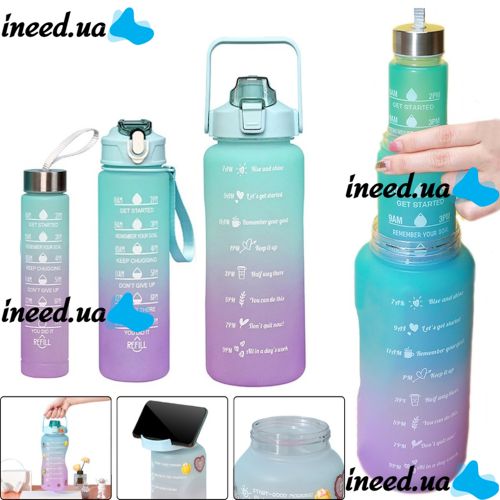 Спортивні пляшки для води Bottle AND264 3 в 1 об'ємом 2 літри, 900 мл, 280 мл для спорту, набір пляшок для води, спортивна пляшка для спорту