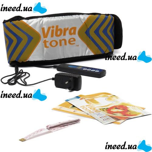 Масажний пояс для схуднення Vibra Tone 12W електричний пояс-масажер для живота, боків і стегон, антицелюлітний вібромасажер з пультом управління