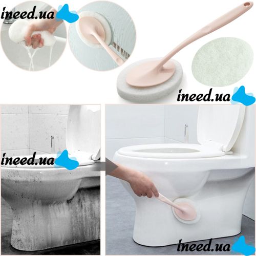 Універсальна щітка Sponge Brush для прибирання унітазу, ванної, чистяча губка з мікрофібри для чищення та миття кухні з довгою ручкою