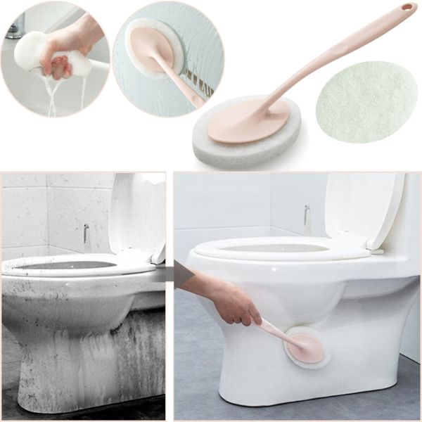 Универсальная щетка Sponge Brush для уборки унитаза, ванной, чистящая губка из микрофибры для чистки и мытья кухни с длинной ручкой